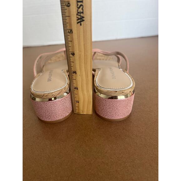 NWT Donald Pliner MIDA Rose Metallic Strappy Mule Block Heel Slip On Sandal 10M - Picture 8 of 10